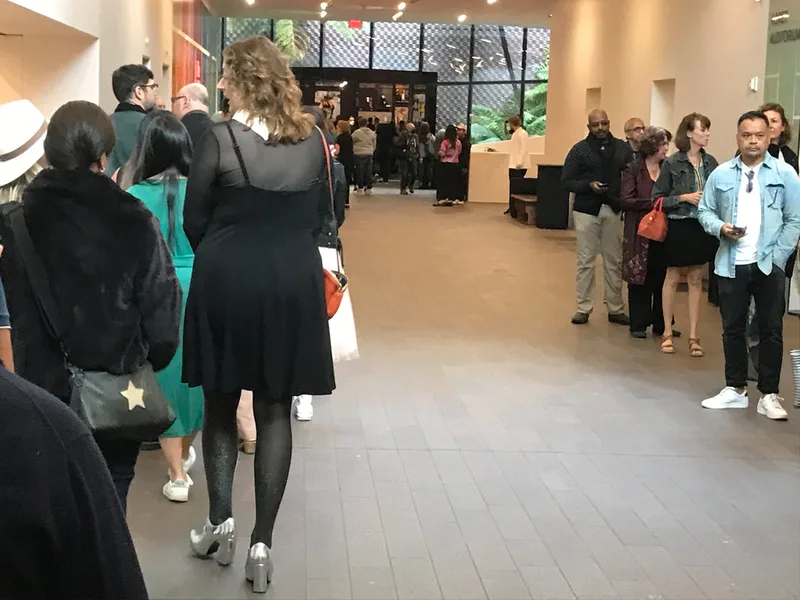 Artist line to The de Young Open artists preview on September 26, 2023