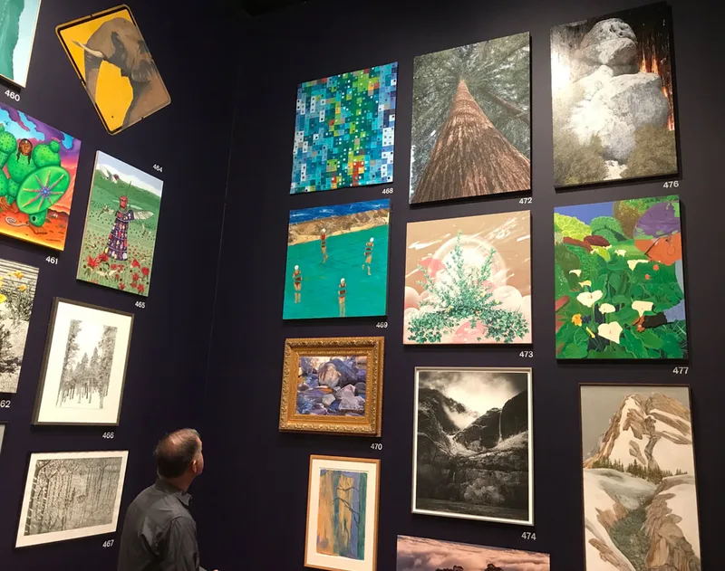 Eric Wong's Redwood paintinng #472 taken at the artist preview opening of The de Young Open 2023
