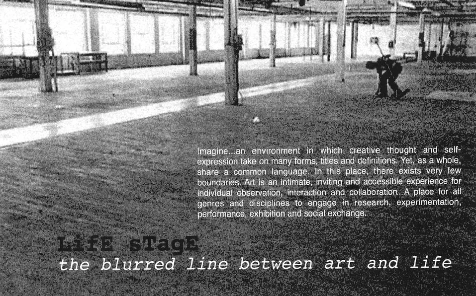 Poster invitation for Life Stage The Blurred Line Between Art & Life at Sushi Performance and visual art in San Diego