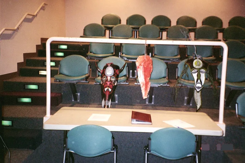 Nigel Brookes painted masks with Eric Wong's #objectinneedofanidentity