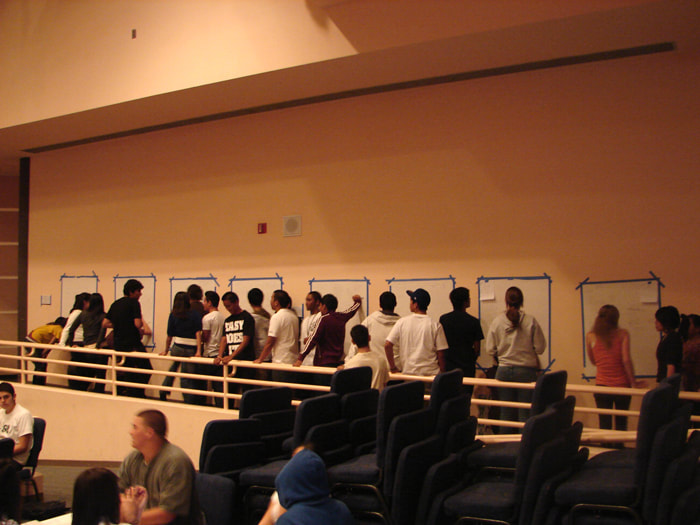 BBP 2008 Eastlake High School Students writing on Solutions Boards